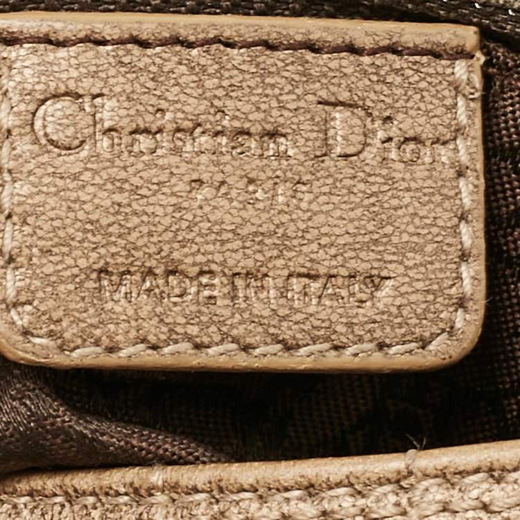 Pre Owned Dior Metallic Brown Cannage Leather D Ring Flap Hobo