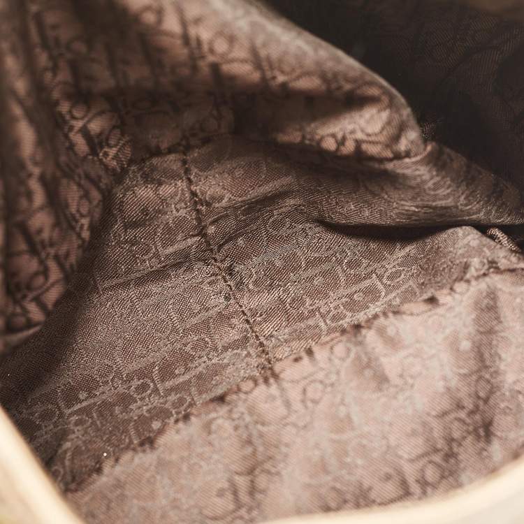 Pre Owned Dior Metallic Brown Cannage Leather D Ring Flap Hobo