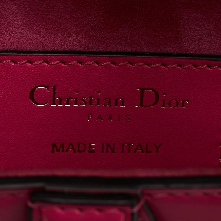 Pre Owned Dior Pink Leather Mini Saddle Bag