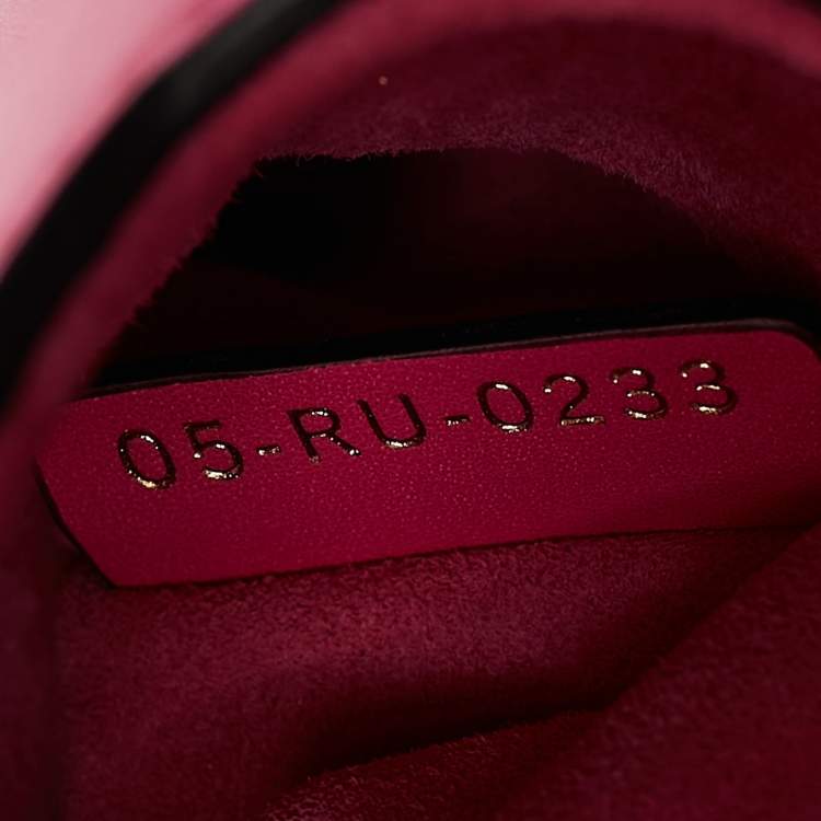Pre Owned Dior Pink Leather Mini Saddle Bag