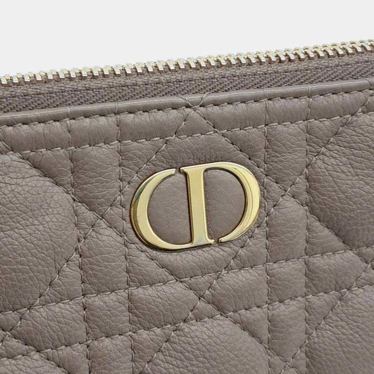 Pre Owned Dior Beige Leather Caro Daily Clutch
