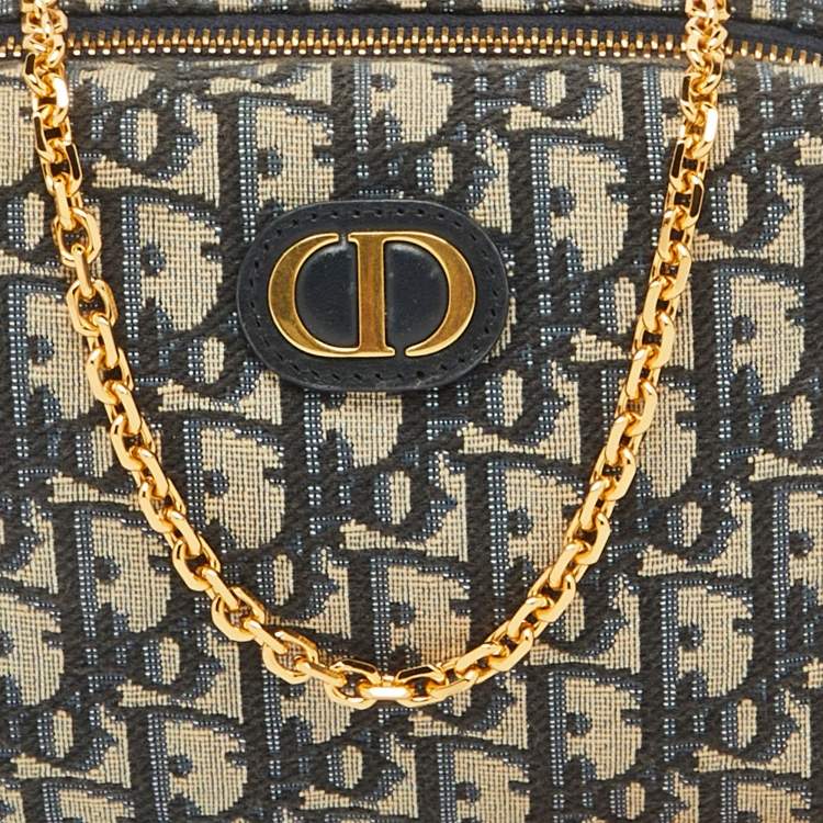 Pre Owned Christian Dior Navy Blue Oblique Canvas 30 Montaigne D-Cosy Mini Bag