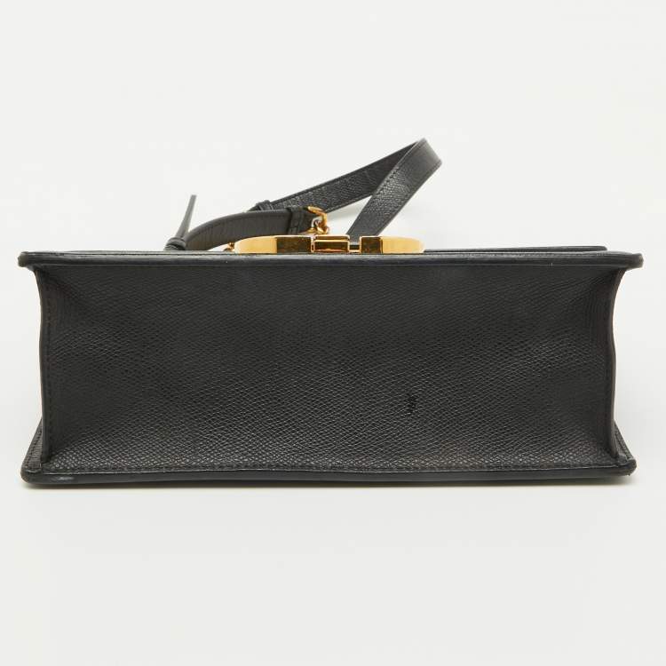 Pre Owned Dior Dark Grey Leather Small 30 Montaigne Flap Shoulder Bag