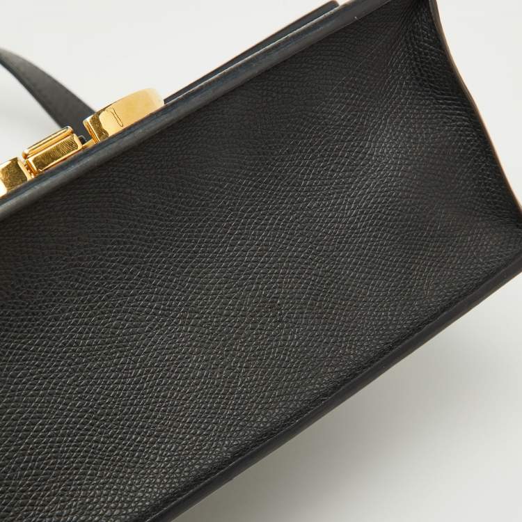 Pre Owned Dior Dark Grey Leather Small 30 Montaigne Flap Shoulder Bag
