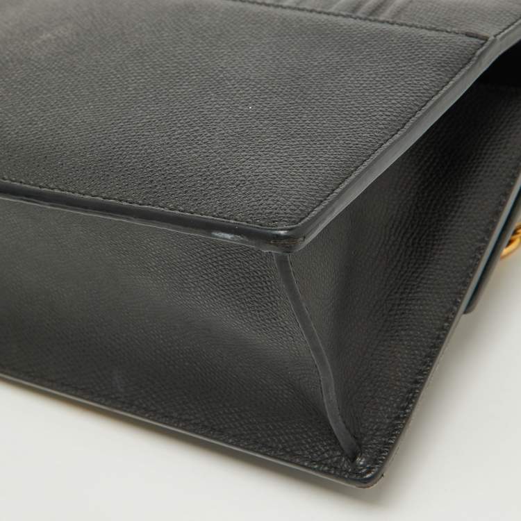 Pre Owned Dior Dark Grey Leather Small 30 Montaigne Flap Shoulder Bag