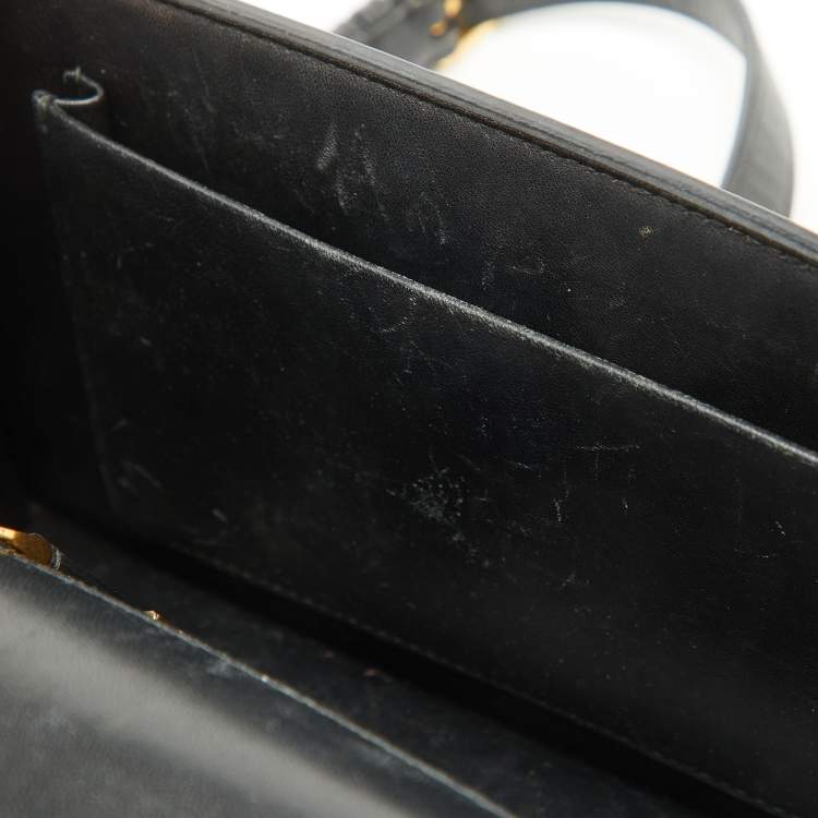 Pre Owned Dior Dark Grey Leather Small 30 Montaigne Flap Shoulder Bag