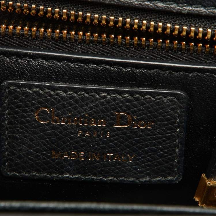 Pre Owned Dior Dark Grey Leather Small 30 Montaigne Flap Shoulder Bag