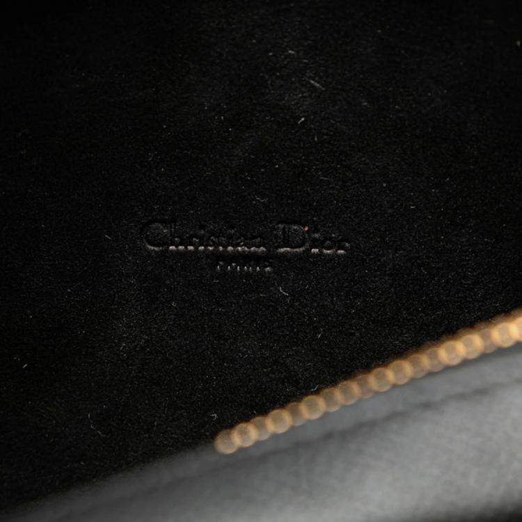 Pre Owned Christian Dior Black Leather Caro Double Pouch Shoulder Bag