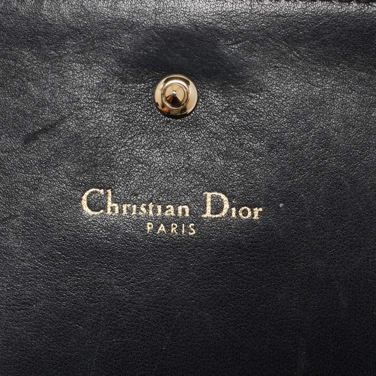 Pre Owned Dior Black Leather Diorama Chain Clutch