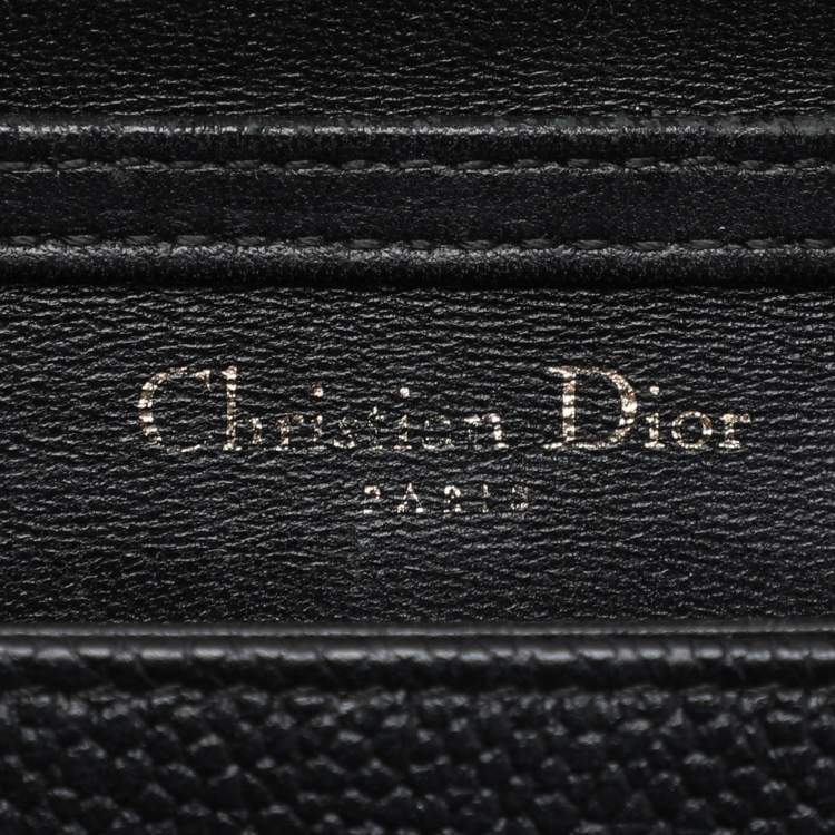 Pre Owned Dior Black Leather Diorama Wallet on Chain