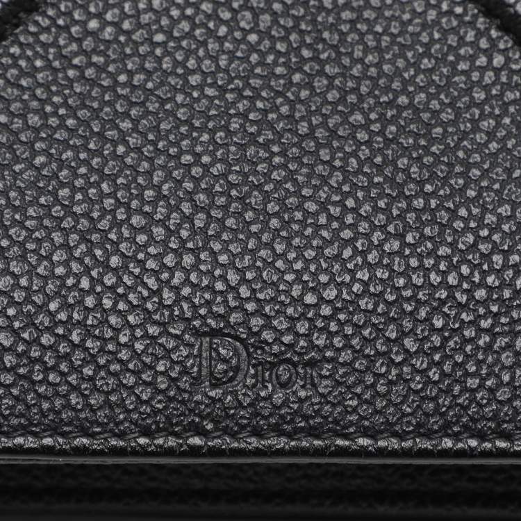 Pre Owned Dior Black Leather Diorama Wallet on Chain
