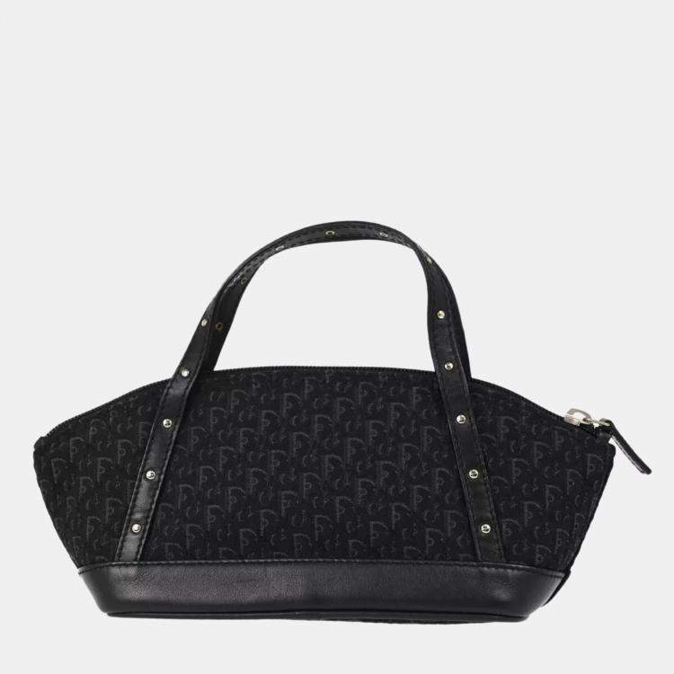 Pre Owned Dior Black Canvas Street Chic Trotter Handbag