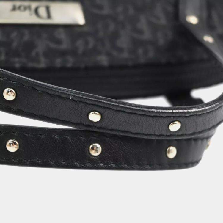 Pre Owned Dior Black Canvas Street Chic Trotter Handbag