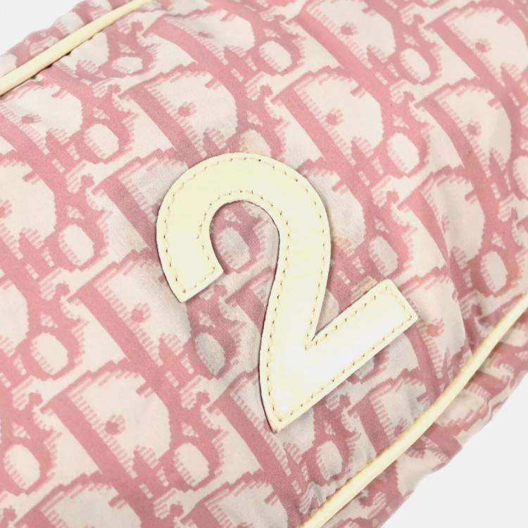 Pre Owned Dior Pink Canvas Trotter Waist Bum Bag