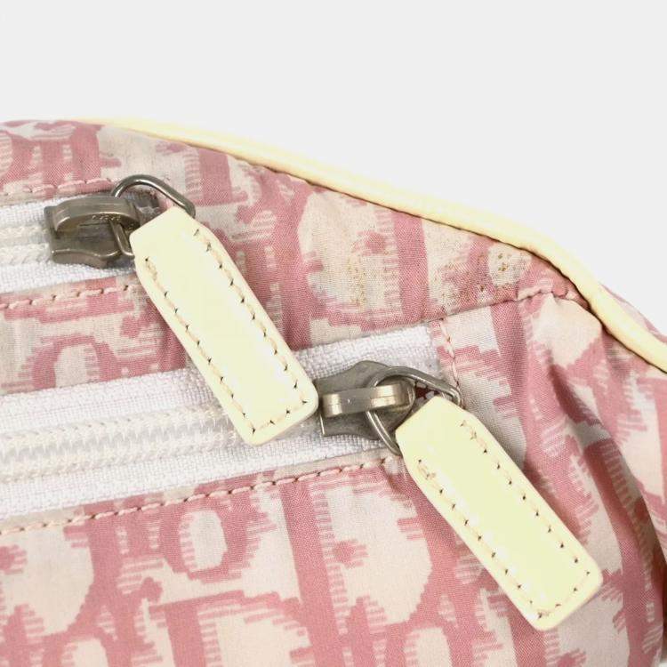 Pre Owned Dior Pink Canvas Trotter Waist Bum Bag