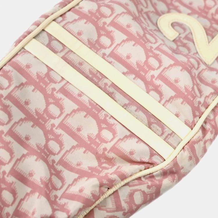 Pre Owned Dior Pink Canvas Trotter Waist Bum Bag