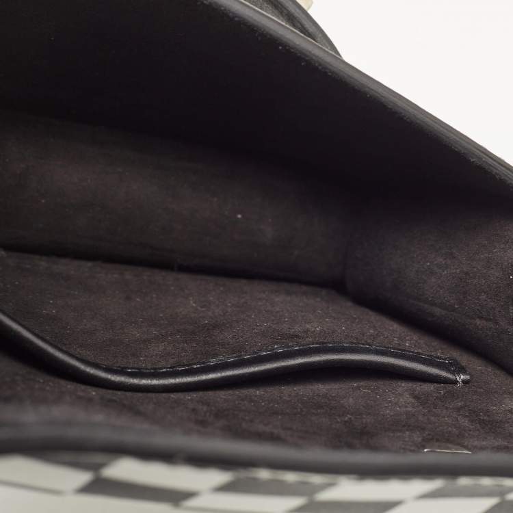 Pre Owned Dior Black/White Leather Miss J'Adior Checkered Crossbody Bag