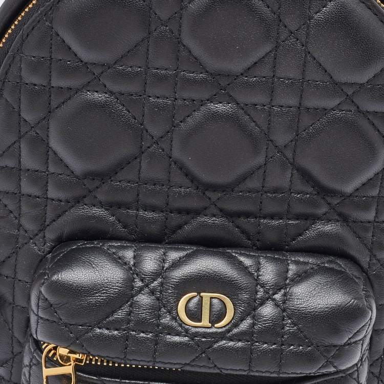 Pre Owned Dior Black Cannage Leather Dioramour Mini Backpack