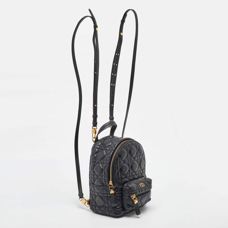 Pre Owned Dior Black Cannage Leather Dioramour Mini Backpack