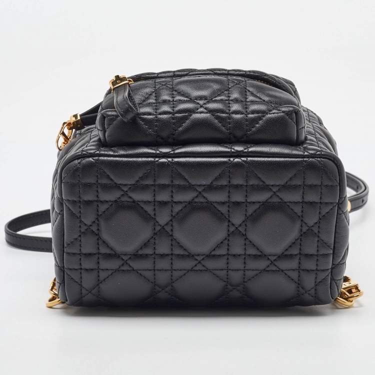 Pre Owned Dior Black Cannage Leather Dioramour Mini Backpack