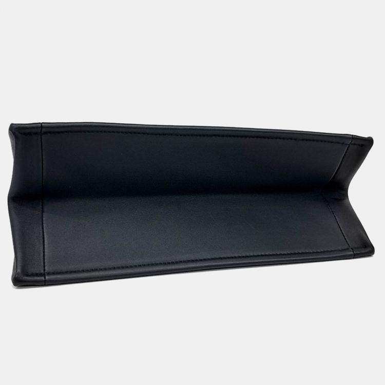 Pre Owned Dior Black Leather Book Tote Bag 36