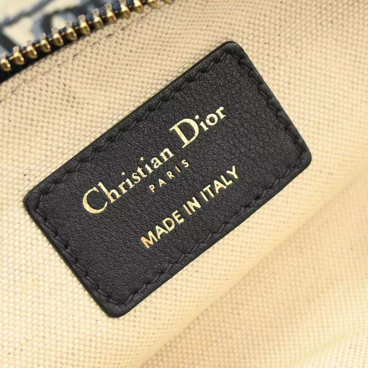 Pre Owned Dior Gray Navy Trotter Clutch Bag