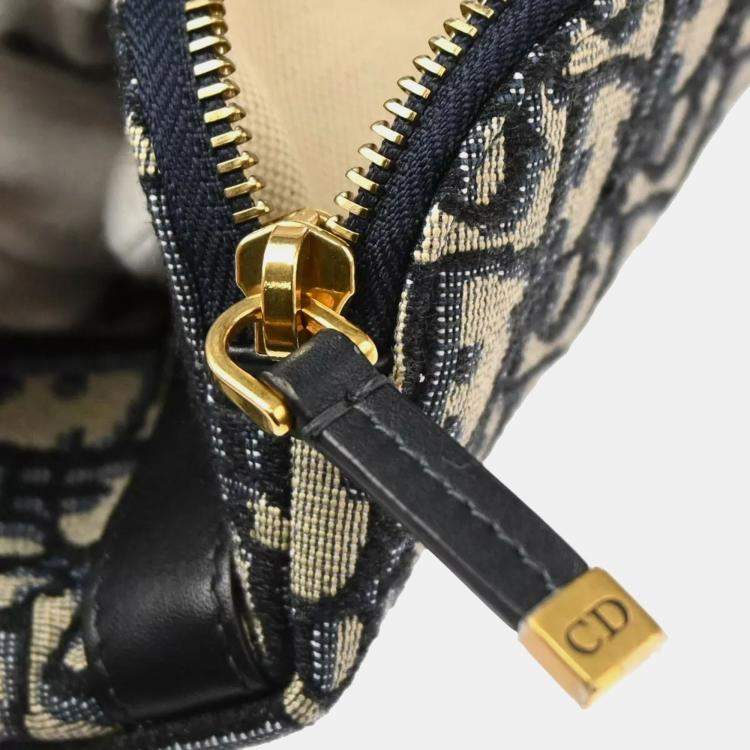 Pre Owned Dior Gray Navy Trotter Clutch Bag