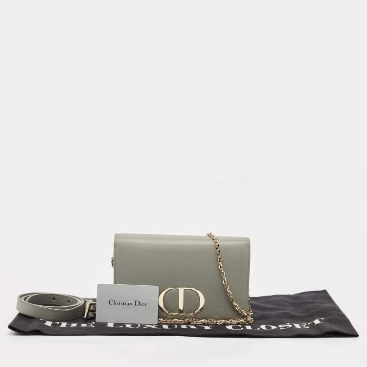 Pre Owned Dior Grey Leather 30 Montaigne Convertible Belt Bag