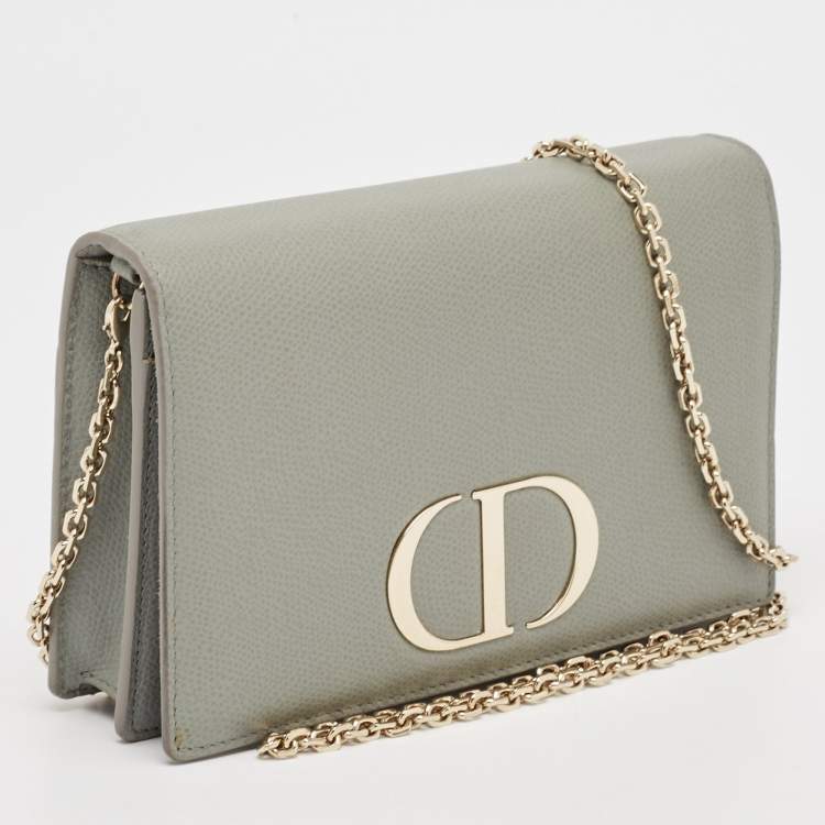 Pre Owned Dior Grey Leather 30 Montaigne Convertible Belt Bag