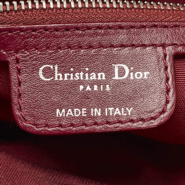 Pre Owned Dior Burgundy Leather Karenina Frame Tote