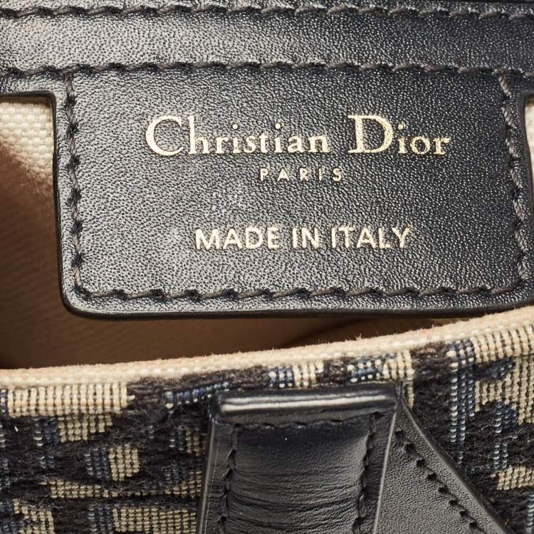 Pre Owned Dior Navy Blue Oblique Canvas Saddle Bag