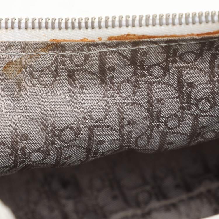 Pre Owned Dior White Cannage Leather Hobo