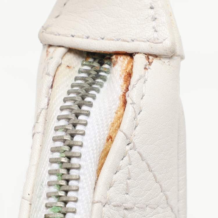 Pre Owned Dior White Cannage Leather Hobo