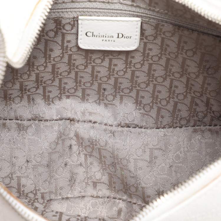 Pre Owned Dior White Cannage Leather Hobo