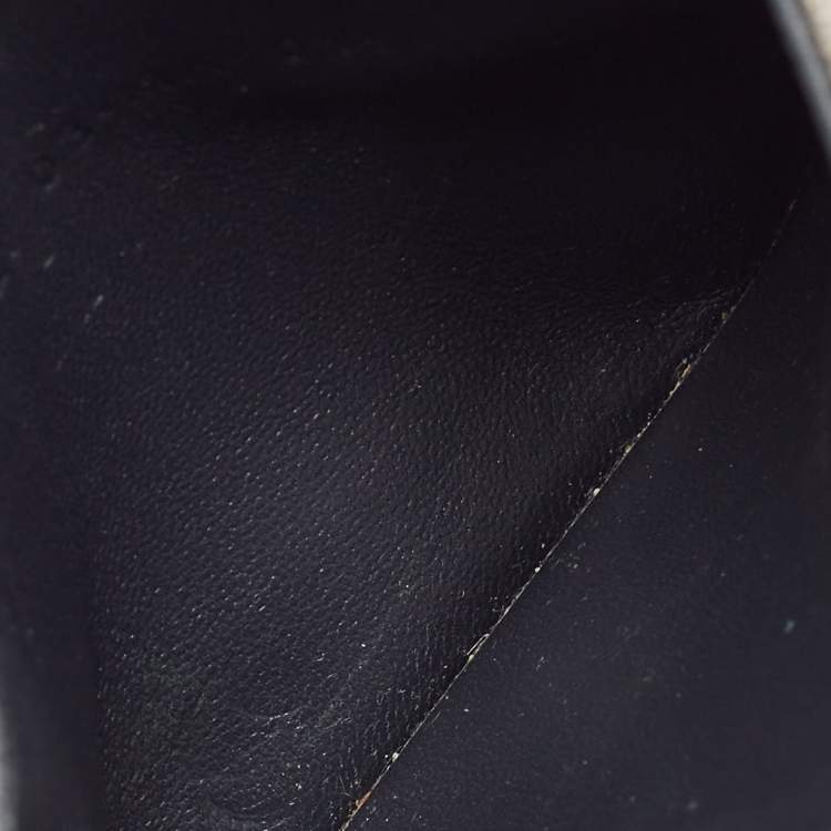 Pre Owned Dior Silver Crackled Patent Leather Diorama Card Holder 
