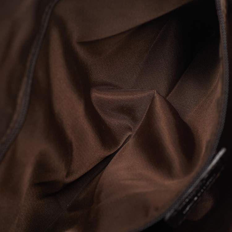 Pre Owned Dior Brown Diorissimo Canvas and Leather Buckle Tote