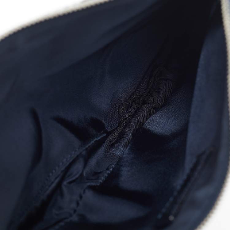 Pre Owned Dior Tricolor Denim Print Mini Saddle Bag