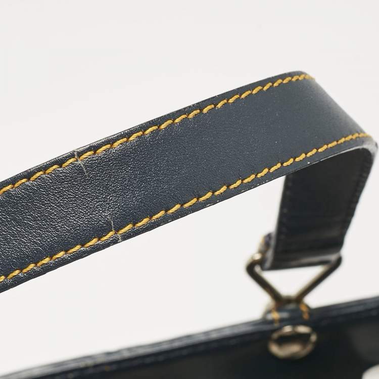 Pre Owned Dior Blue Oblique Canvas and Leather Jeans Pocket Tote
