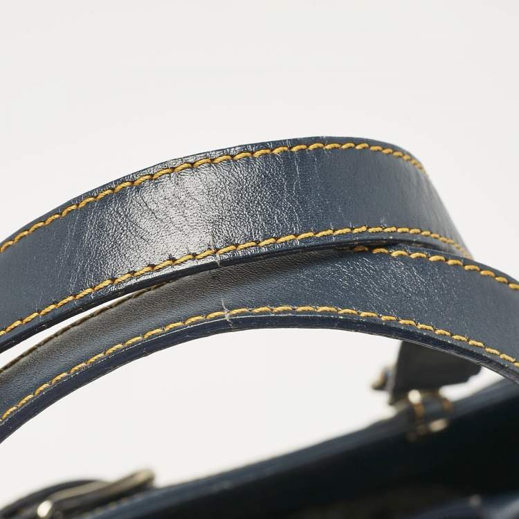 Pre Owned Dior Blue Oblique Canvas and Leather Jeans Pocket Tote