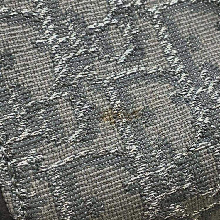 Pre Owned Dior Gray Jacquard Calf Leather Travel Shoulder Bag 