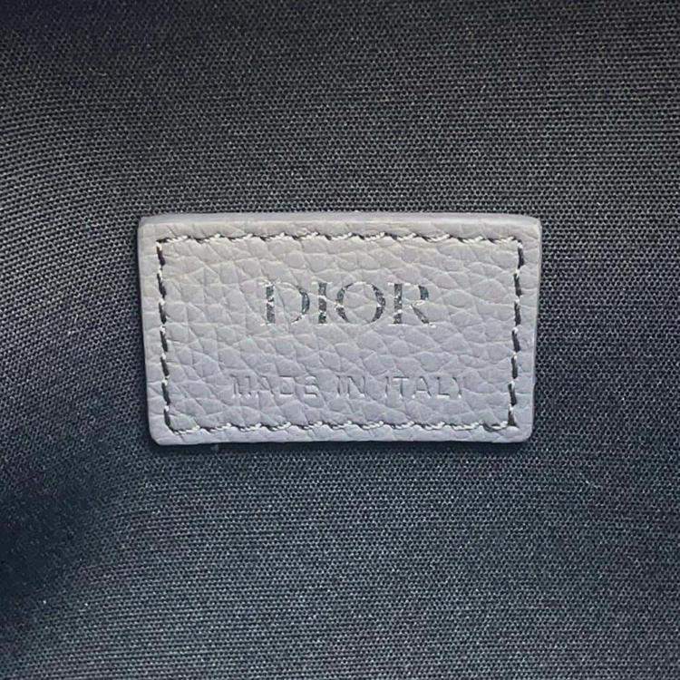 Pre Owned Dior Gray Jacquard Calf Leather Travel Shoulder Bag 