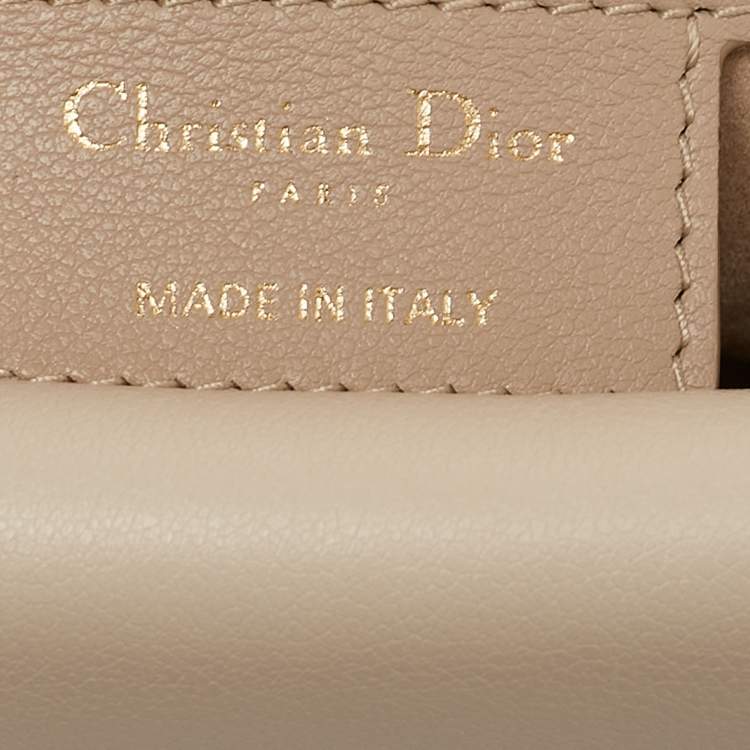 Pre Owned Dior Beige Cannage Leather Small Dior Jolie Top Handle Bag