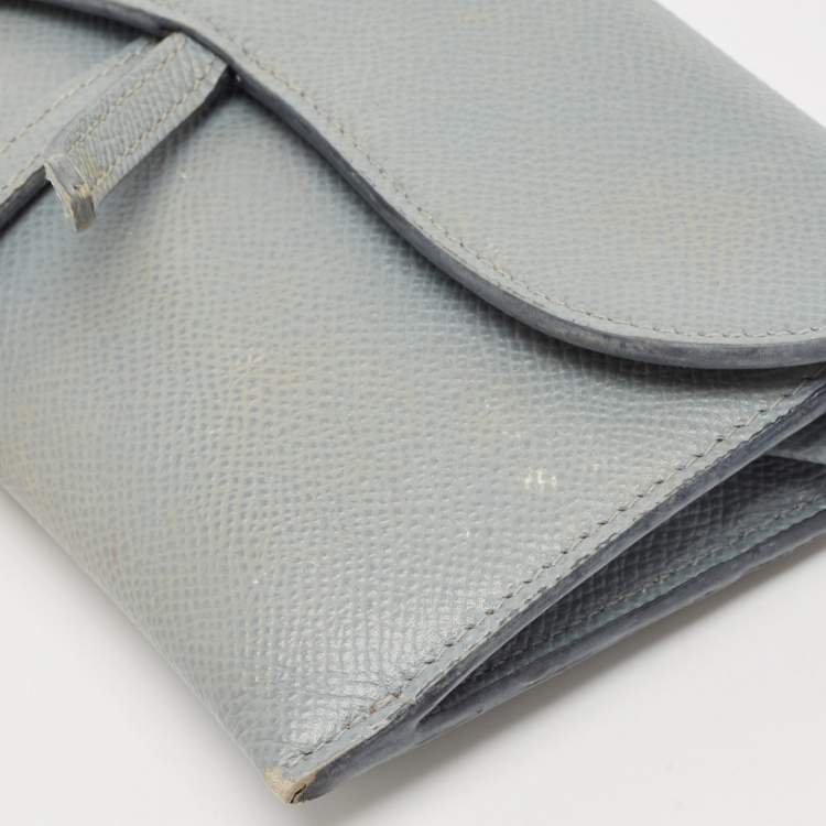 Pre Owned Dior Light Blue Leather Saddle Pouch