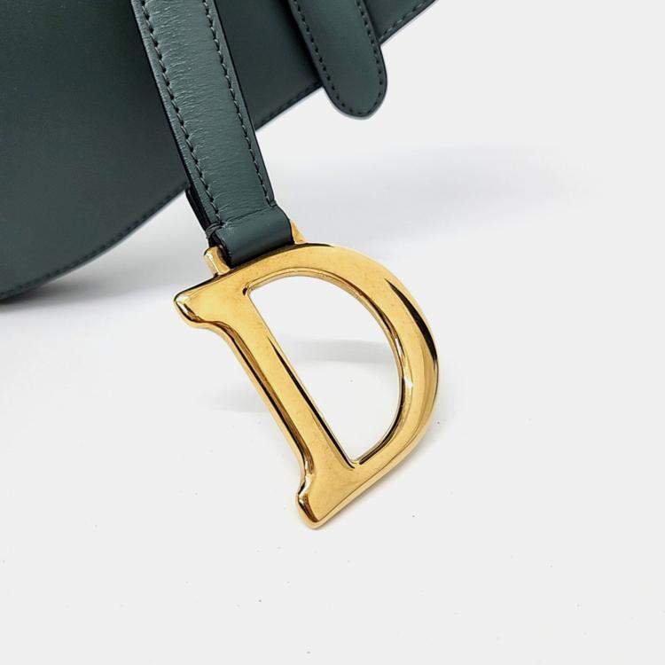 Pre Owned Dior Green Leather Saddle Bag