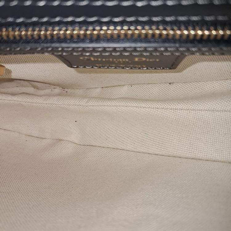 مملوكة مسبقًا Dior Navy Blue Canvas Oblique Saddle Bag