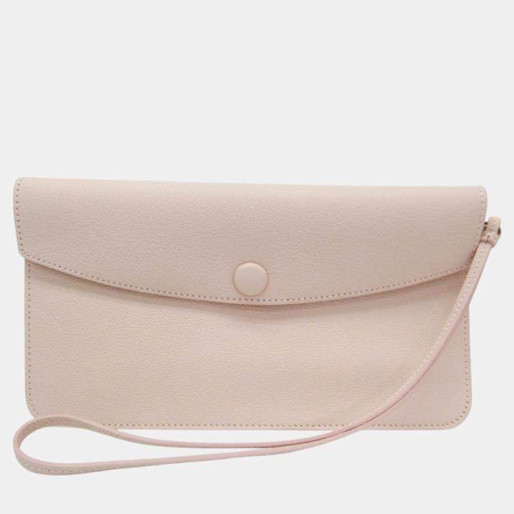 Pre Owned Dior Light Pink/Yellow Leather Blossom Medium Tote Bag