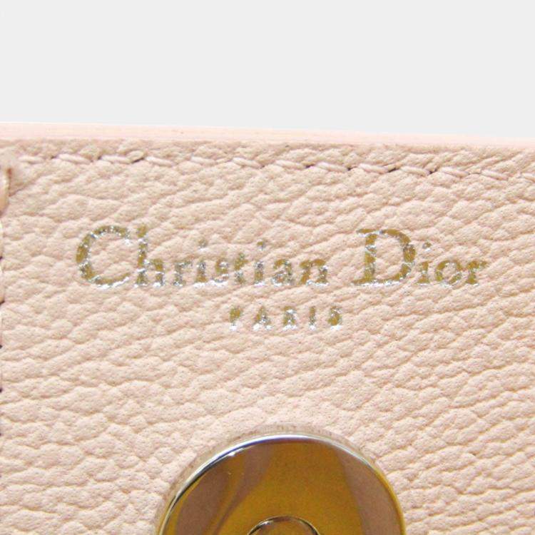 Pre Owned Dior Light Pink/Yellow Leather Blossom Medium Tote Bag