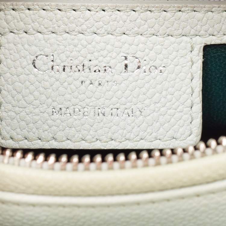 Pre Owned Dior Mint Green Cannage Leather Medium Lady Dior Tote
