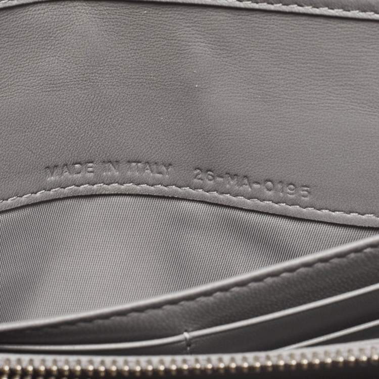Pre Owned Dior Grey Cannage Leather Diorama Wallet On Chain