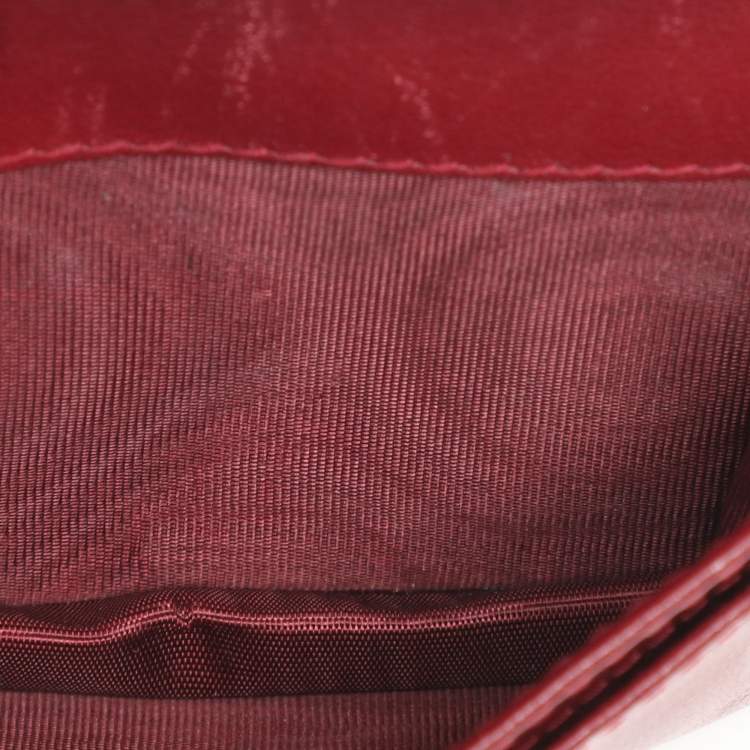 Pre Owned Dior Red Patent Leather Lady Dior Card Holder